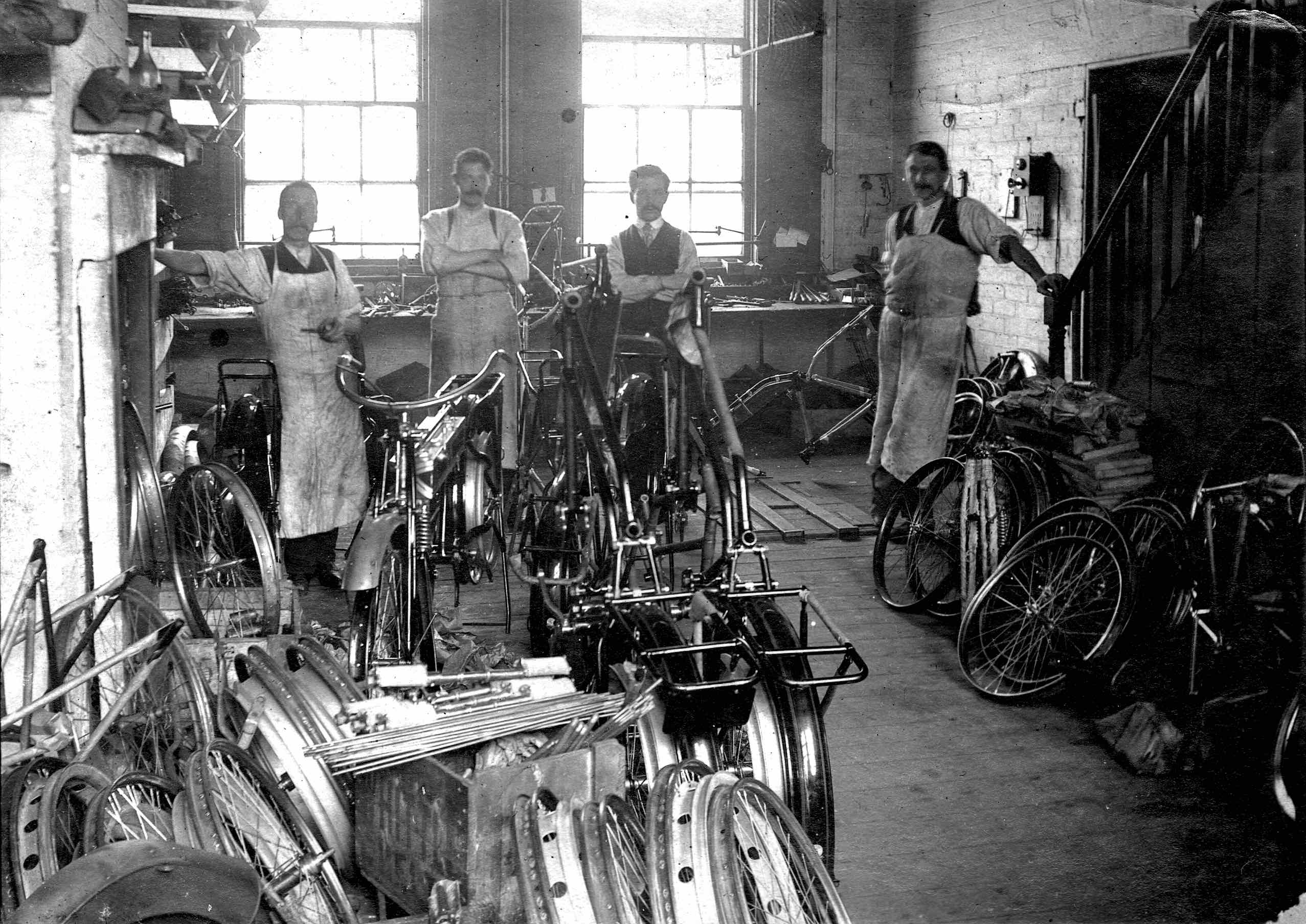 A H Haden Ltd motorcycle assembly c.1920