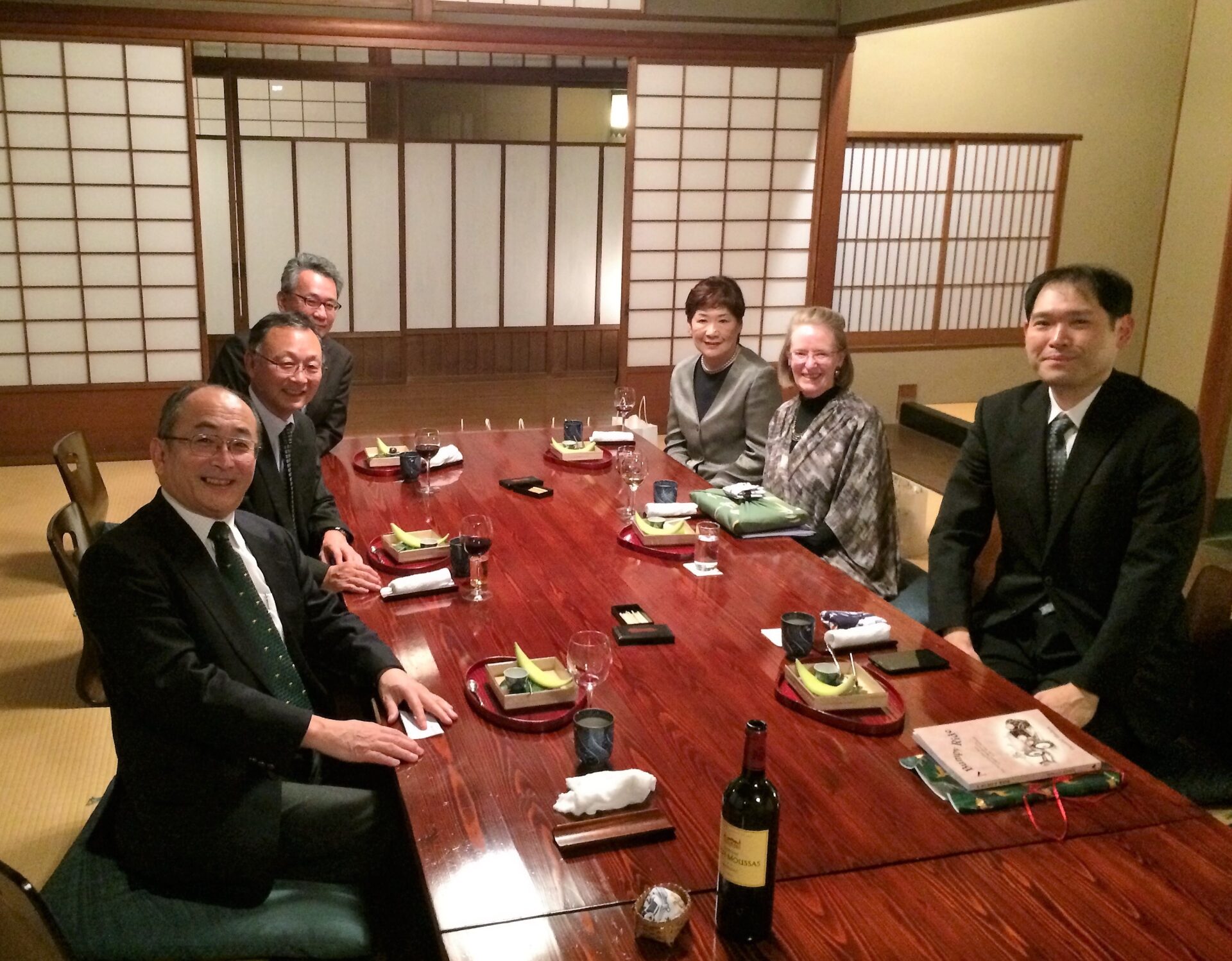 Enjoying a meal with the Shimada family in Kyoto, hosted by Toyo Glass